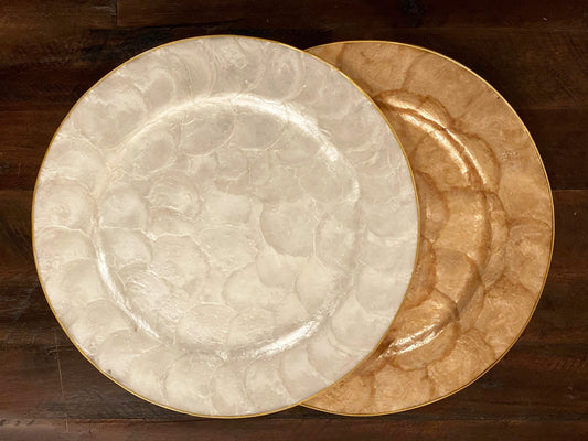 DIWANG Capiz Charger Plates (Set of 4)